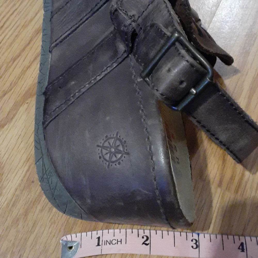 Bussola platform sandals brown leather sz 7